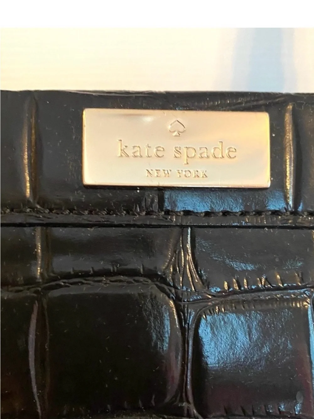 kate spade Black Croc-Embossed Tote